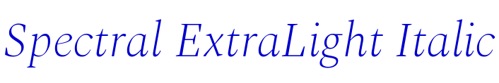 Spectral ExtraLight Italic フォント